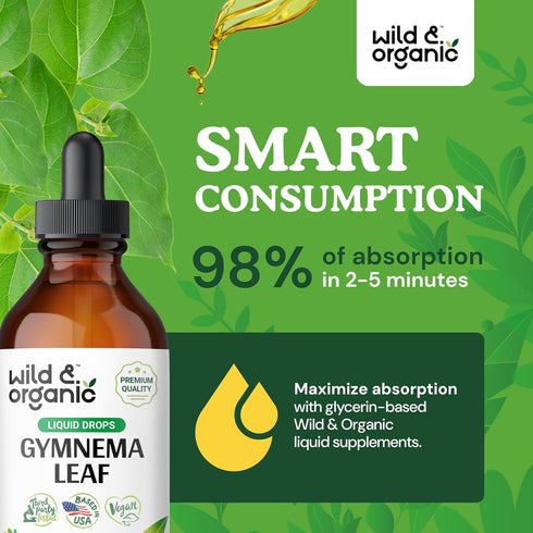 Gymnema Tincture - Sugar-Free Gymnema Sylvestre Supplements - Alcohol-Free Gymnema Drops for Antioxidant Support - Organic Gymnema for Cleanse - V...