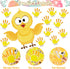 77Pcs Easter Chicks Handprint Bulletin Board Decoration Set, Chick It Out It’s Easter Cutout Chalkboard Wall Decor, Party Border Trim Supply for E...
