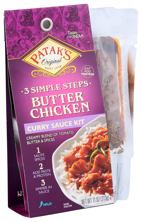 Patak's Butter Chicken Curry Sauce Kit 3-Step, 11 Fl Oz...