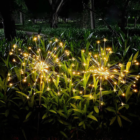 JJGoo Solar Garden Lights Solar Firework Lights, 2 Pack 135 LEDs 2 Lighting Modes Solar Lights Outdoor Waterproof for Garden Patio Walkway Pathway...