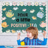 94Pcs Positivi-Tea Bulletin Board Set Motivational Paper Cutouts with 200Pcs Glue Points Kettle Teacup Bulletin Border Stickers for Classroom Offi...