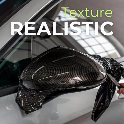 RockRose Epoxy High Gloss Black Carbon Fiber Vinyl Wrap, Anti-Wrinkle, Air Release Automotive Bubble Wrap, Self Adhesive Car Vinyl Sticker DIY Dec...