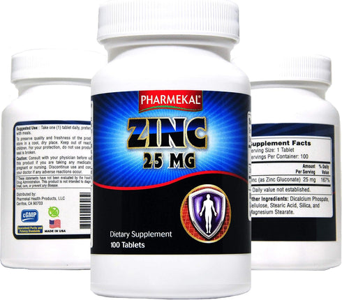 Zinc (as Zinc Gluconate) 25 mg, 100 Mini Size Easy to Swallow Tablets – Immune Support, Essential Mineral Antioxidant, Healthy Living, Gluten Free...