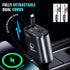 Retractable Car Charger 4 in 1 Fast Car Phone Charger - 66W with 2 Retractable Lightning Cords, USB-A & USB-C Ports to Rapidly Charge 4 Devices at...