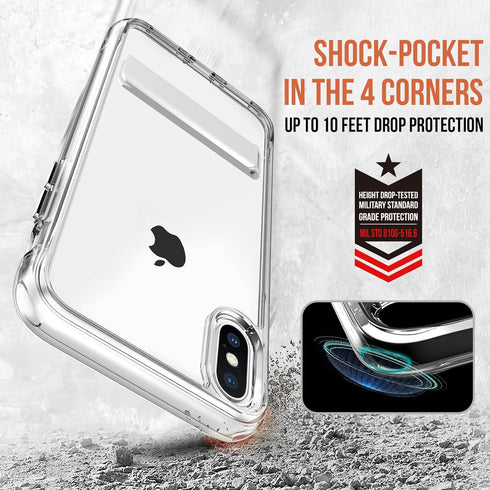 for Iphone X Case with Stand Clear?iPhone Xs Phone Case with Kickstand?Iphone X Thin Transparent Case?5.8 Inch...