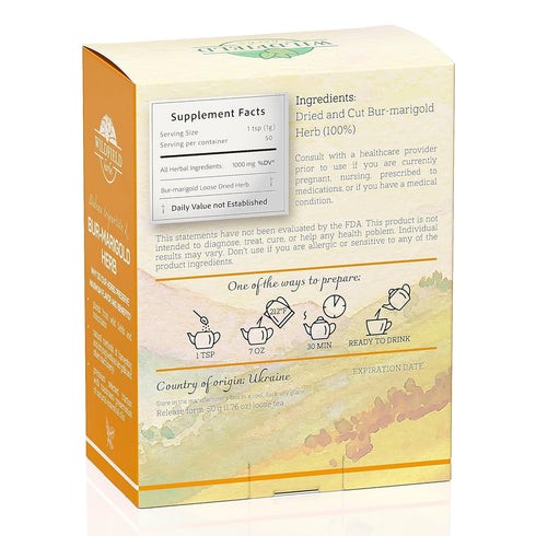 1.8 oz. Dried Marigold Flowers Bur Marigold Herb Tea Marygold Tea (Bidens Tripartite L.) - 50g 100% Chereda Bur-Marigold Cáñamo Acuático...