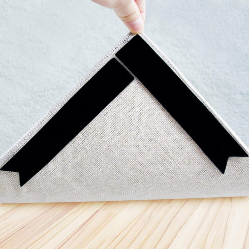 Rug Tape,16 Pcs Dual Sided Washable Removable Rug Stopper Grip Your Area Rug, Non Slip Adhesive Prevent Curl for Hardwood Floors Grip Carpet Corne...