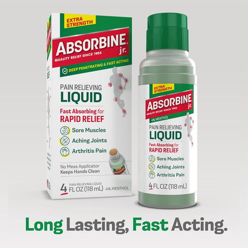 Absorbine Jr. Extra Strength Pain Relieving Liquid, Liquid Pain Reliever, Pain Relief for Joint, Arthritis, Nerve Pain and Muscle Soreness Relief,...
