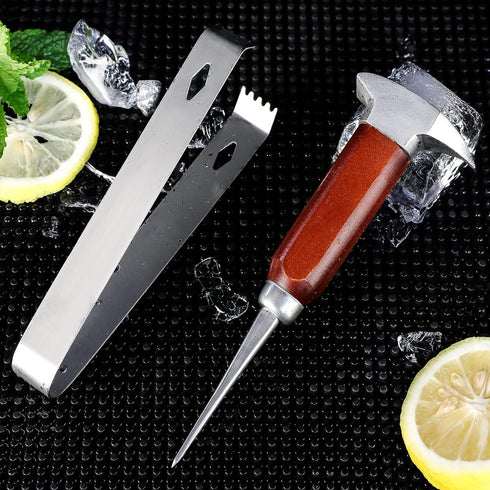 Ice Pick Stainless Steel, Ice Crusher Wood Handle for Breaking Ice, Ice Picks for Kitchen, Bars, Bartender....