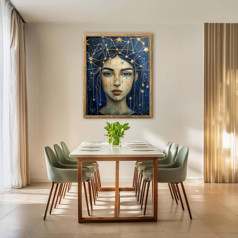 Posterizer 1 pcs-woman in the stars and constellations -1-Astrology & Zodiac Art-Fantasy & Fiction Art-Gifts for Women-Decor for Home & Office- un...