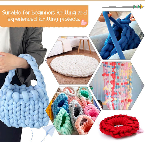 Thick Chunky Yarn for Arm Knitting Jumbo Tube Yarn Soft Chunky Knit Blanket Yarn, Velvet Yarn for Crocheting Handbags Hand Knitting Pet Bed Rugs P...