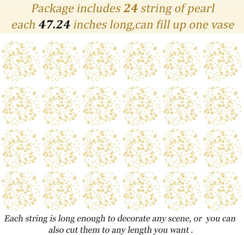 Tondiamo 24 Pcs Artificial Pearl String for Floating Candle Faux Pearls Beads String Party Garland Decoration for Vases Filler Wedding Centerpiece...