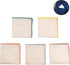 Men's Linen Pocket Square Solid White with Embroidered Edge Premium Cotton Pocket squares (Dark green, Yellow, Orange, Light brown, Tea green)...