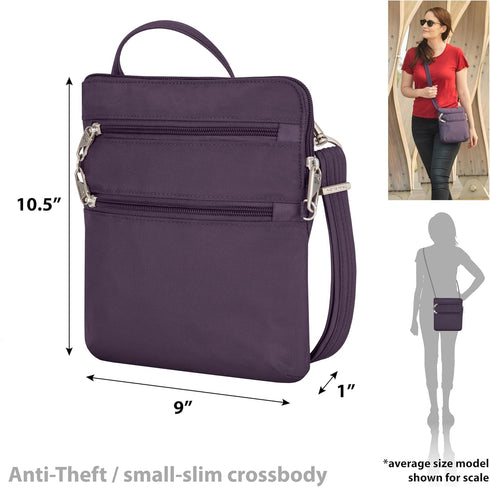 Travelon Anti-theft Classic Slim Double Zip Crossbody...