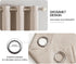 MIULEE 100% Blackout Linen Textured Curtains for Bedroom Solid Thermal Insulated Natural Beige Grommet Room Darkening Curtains & Drapes Luxury Dec...