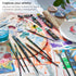 ARTEZA Paint Brushes, Set of 12, Premium Synthetic Brushes with Brass Ferrules & Wooden Handles...