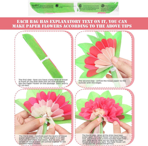 WILLBOND 18 Pcs Large Mexican Paper Flowers Colorful Fiesta Tissue Paper Flowers Carnival Pom Paper Flower Hawaiian Party Backdrop for Floral Part...