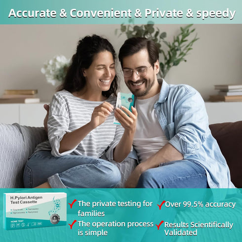 H. Pylori Helicobacter Pylori Stool Test Kit, 10-15 Minutes of Quick Home Testing, The Result is Highly Accurate, Easy to Read and use...