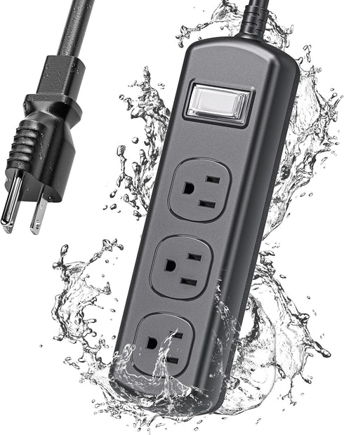 EIGSO Outdoor Power Strip Weatherproof, IPX6 Grade Waterproof Surge Protector with 3 Wide Outlets, Anti-Electric Shock, 6 FT Heavy Duty Extension ...