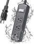 EIGSO Outdoor Power Strip Weatherproof, IPX6 Grade Waterproof Surge Protector with 3 Wide Outlets, Anti-Electric Shock, 6 FT Heavy Duty Extension ...