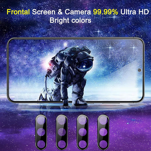 Ferilinso 4 Pack Privacy Screen Protector for Samsung Galaxy S24 with 4 Pack Tempered Glass Camera Lens Protector Phone Case Friendly Accessories ...