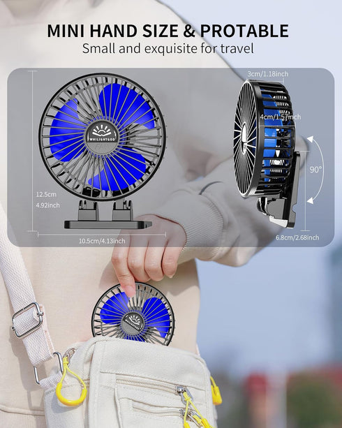 Desk Fan, USB Fan for Desk, Mini Desk Fan, 3 Speed Rotation Strong Wind, Protable Small Desktop Cooling Fan, Quite Mini Personal Fan for Home Offi...