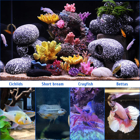 Hamiledyi Cichlid Rock Cave Betta Hideout Resin Aquarium Decoration Caves Small Fish Shelter Stone Hideaway Resin Fish Tank Accessories Ornaments ...