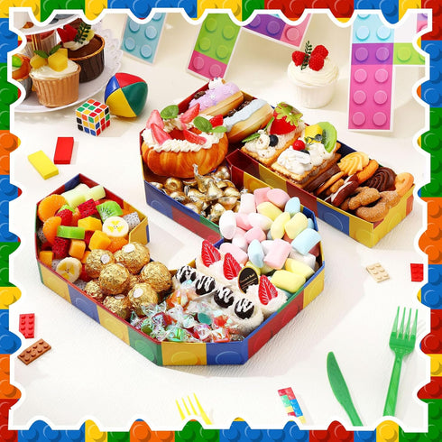 Mifoci 13.7" Building Block Party Cardboard Number for Charcuterie Bricks Birthday Party Fillable Paper Mache Chocolate Candy Decorative Gift Box ...