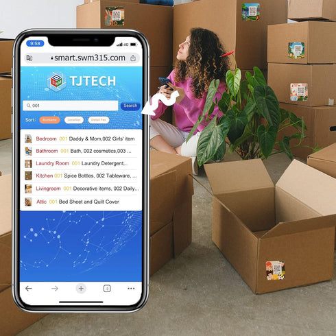 Cute Animal QR Code Labels for Storage & Organization Smart Moving Label Pack and Track QR Code Stickers for Inventory, No Need Download APP...