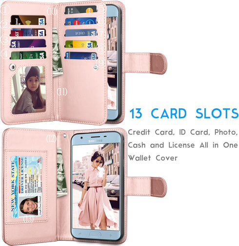 Tekcoo for Galaxy J7 2018/ J7 Aero Wallet Case, ID Card Holder Purse with PU Leather Folio Flip Cover Kickstand...