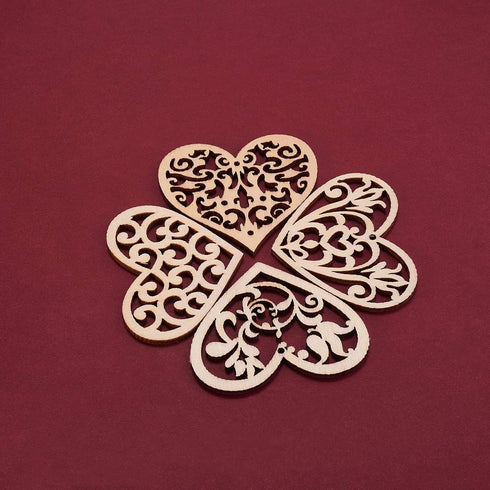 LiQunSweet 100-Pieces 2 Inches Undyed Wood Pendants Valentines Heart Cutouts Wooden Unfinished Slices Charms for Earring Jewelry Making DIY Findin...
