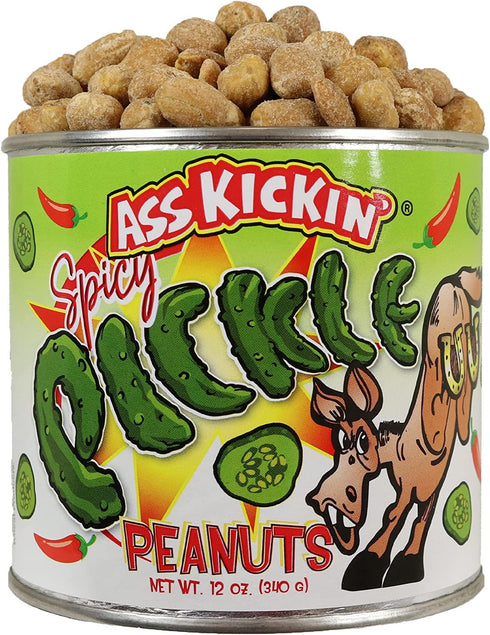 ASS KICKIN’ Spicy Peanuts - Hot Peanuts Spicy - 12oz - Nuts Flavoured with Pickle - Ultimate Gourmet Gift - Try if you dare!...