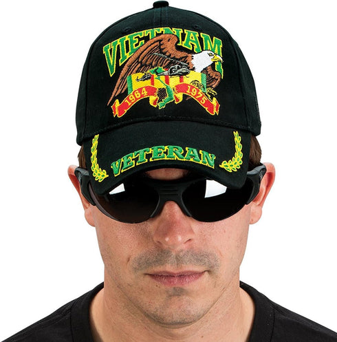 Vietnam Veteran Eagle Low Profile Cap, Black, Adjustable...
