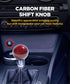 Universal Shifter Knob,Automatic Shift Knob Gear Shift Knob,Round Carbon Fiber Shift Knob with 3 Aluminum Adapter,Car Shift Lever Stick Shift Knob...