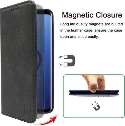 Phone Case for Galaxy Note 9, Samsung Note 9 Flip Case Wallet Case with Card Holder, Business Style Protective Phone Case [Strong Magnetic No Buck...