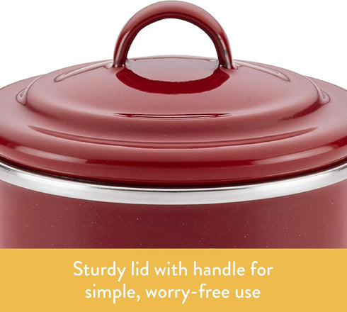 Ayesha Curry Enamel on Steel Bacon Grease Can / Bacon Grease Container - 4 Inch, Red...
