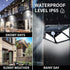 Solar Lights Outdoor 100 LED, 2 Pack Solar Motion Sensor Outdoor Lights with 3 Lighting Modes, Wireless IP65 Waterproof Solar Security Lights for ...