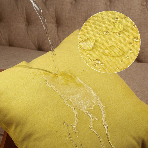 4 Pack Decorative Outdoor Waterproof Throw Pillow Covers, Square Patio Balcony Garden Waterproof Cushion Case, PU Coating Pillow Shell for Couch, ...