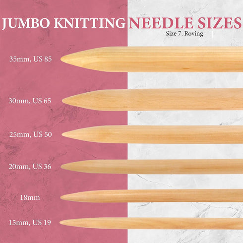 JubileeYarn Jumbo Bamboo Circular Knitting Needle Sets - US 50 (25mm)...