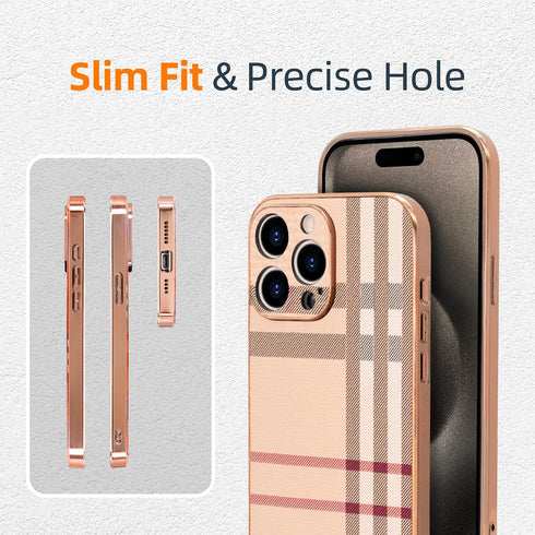 Phone Case for Apple iPhone 15 Pro Max, Fashion Leather Designer Phone Case, Soft TPU Drop Protection Shockproof Protective Phone Holder Women (fo...