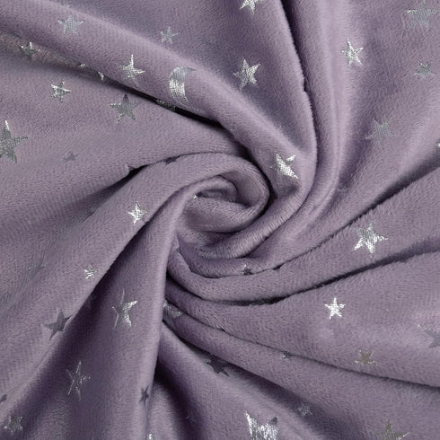 Baby Blanket for Boys Girls Soft Minky with Double Layer Dotted Backing, Star and Moon Printed 30 x 40 Inch Receiving Blanket (Violet)...