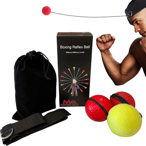 Boxing Reflex Ball Headband, Punching Ball Headband, MMA Training Equipment, Boxing Equipment, Home Workout Equipment for Men, Kids Boxing Set, Bo...