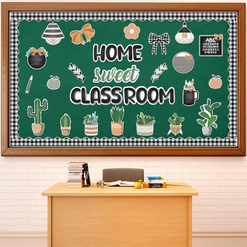 Watersay Modern Farmhouse Classroom Decor Farmhouse Bulletin Board Decorations Home Sweet Classroom Bulletin Board Potted Plant Bows More Farmhous...