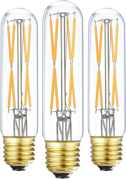 XININSUN T10 Led Bulb, 8W Dimmable Led Tubular Bulbs, 75-100 Watt Equivalent, 2700K Soft Warm White,850lm, Clear Glass, E26 Base Lamp Bulb, for Ca...