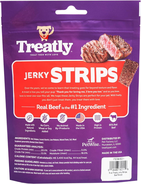 Jerky Strips Dog Treats - Beef Flavor, 5oz/1 Pack...