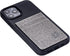 Dockem M2T Wallet Case for iPhone 12 Pro Max: Hidden Metal Plate for Magnetic Mounting with Canvas Style Synthetic Leather, 2 Card Slots (Black/Gr...