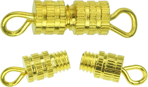 Clasps - 100 Pieces 4 x 15 mm - Barrel Screw Type Clasp - Perfect for Jewerly Making - with Kare & Kind® Retail Packaging (Gold)...