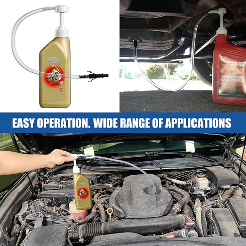Fluid Pump for Standard Quart Bottles? 8cc Per Pump Stroke, Transmission Fluid Pump with 3rd Hand Adapter, Differential & Transmission Fluid?Trans...