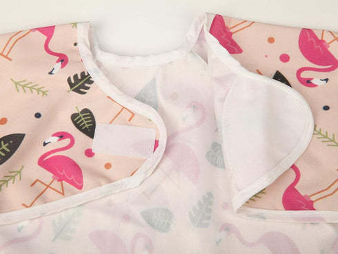 Baby Bib Sleeved Shirt With Pocket 1-3 years Toddler Painting Girls (Pink Alpaca)...