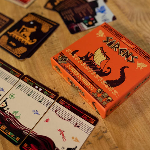 Sirens | Greek Mythology Themed Travel Size Board Game, Play Anywhere | Strategic Musical Card Drafting Game | 1-2 Players, Ages 12+ | Easy to Lea...